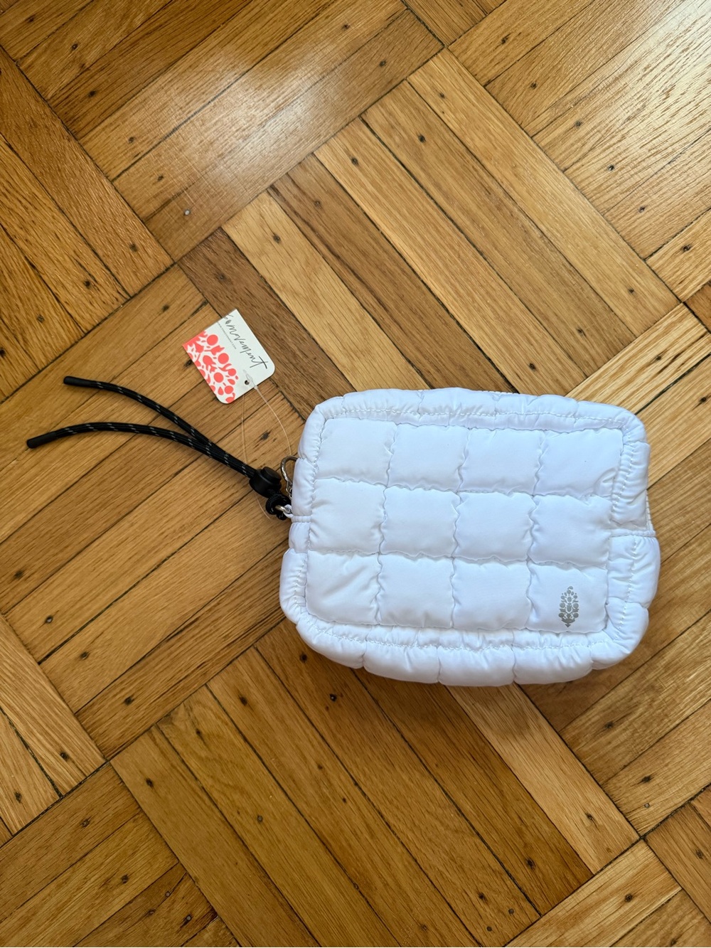 Free People Quilted Padded Wristlet in White